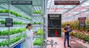 best spectrum for leafy greens vs flowering crops